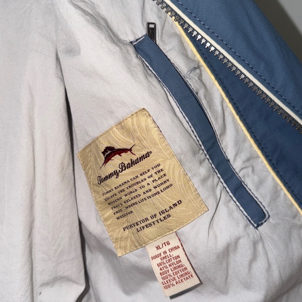 Tommy Bahama Catalina Cruiser Zip Up Jacket Mens x-Large blue  Lined - Picture 5 of 9